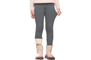 Kfnire Leggins Felpati Bambina Invernali Leggins Termici Bambina con Fodera in Pile Caldi Morbidi ed Elastici
