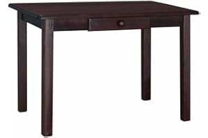 K KOMA Tavolo da pranzo con cassetto, in legno di pino massiccio, per ristorante, noce, 50 x 90 cm