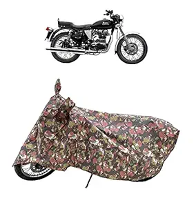 Amexride Bike/Scooty Body Cover for Royal Enfield Bullet ES Along with Water Repellent/UV Rays Protection and Dust Proof with Superior Polyester Fabric (Jungle)