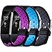 Produktbild Für Fitbit Charge 2 Armband, Zekapu Charge 2 Sport Armbänder Einstellbare Ersatz-Armband mit klassischer rostfreier Schnalle für Fitbit Charge2, groß6.7" -8.1", Blau, Lila, Grau
