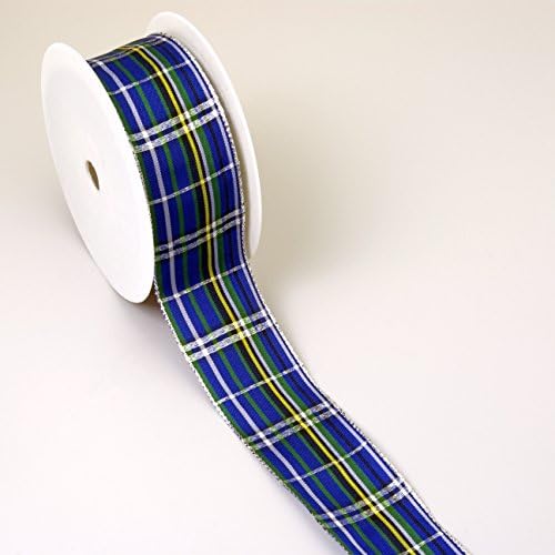 Plaid Lurex Thread Tape - Blue - 40 mm Wide - Role 20 M - 44536-40-20-75