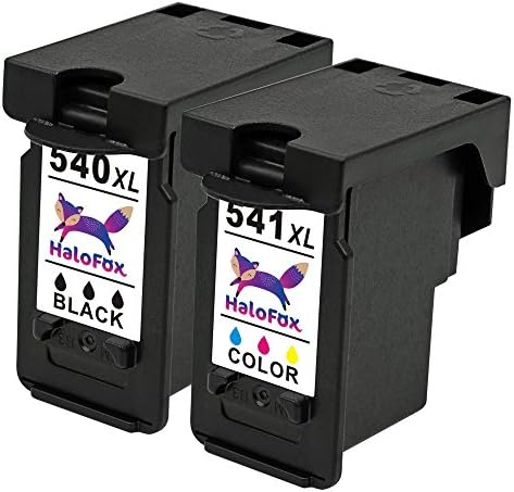HaloFox 2 Remanufactured facturInk Cartridges PG-540XL CL-541XL For Canon PIXMA MX475 MX515 MX455 MX435 MX395 MX375 MG4250 MG4150 MG3550 MG3150 MG3250 MG2250 MG2150 MX525 MX535 MG3650 Black Tri-colour