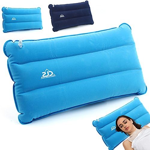 quemu Camping Inflatable Air Pillow Ultralight Compressible Rest Pillow 17.3in x 10.6in for Backpacking Hiking Beach Car Travel
