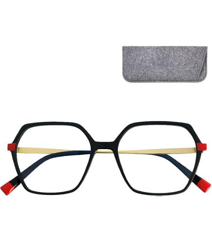 Lunettes De Lecture Carrées Oversize NOVESIXTDAT - Blocage Lumière Bleue Anti-Fatigue +1.00 Black