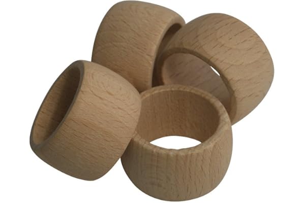 Jowe Ronds de serviette en bois, 6 pièces buche