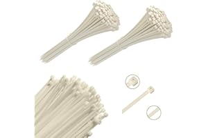 Viceree 200 Bridas Plastico Universales BLANCO – 3.6x200mm- Bridas Para Cables Duraderas Y Resistentes – Bridas De Plastico Para Organización Y Gestión De Cables, Bridas Blanco