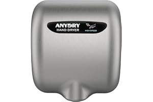 anydry 2800B Commercial Hand Dryer For Toilets,Heavy Duty Stainless Steel Electric Hand Dryers,With Banner.(Brushed)