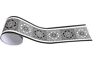 GUEST RUYUNLAI Bordure de papier peint lotus Décoration murale amovible Frise Murale Autocollant Papier Peint Autocollant imperméable en PVC Plinthe 10cm X 400cm