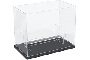 DuvinDD Vitrine Acrylique Transparente 3 Niveaux Petite Vitrine pour Collection Vitrine Figurine pour Pop Vitrine Voiture Miniature Rangement Parfum (Base Noire, 31,6 x 18 x 26,4 cm)