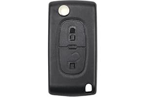 LINGXIYA 2 Buttons Car Key Fob Cases Compatible for Citroe-n C2 C3 C4 C5 C6 C8 Key Cover,for Peugeot 107 207 307 307S 308 407 607 Key Accessories,Auto Flip Remote Control Key Shell Replacement