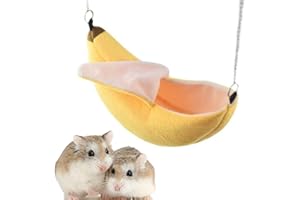 ISMARTEN AIMICOCA Banana Hamster Bed House Hammock Small Animal Warm Bed House Cage Nest Hamster Accessories for Sugar Glider Hamster Squirrel Chinchilla Hedgehog Rat Small Bird Pet