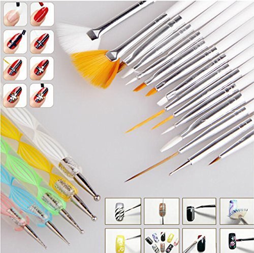 Goliton Nail Art Design pittura 20PCS Nail punteggia Detailing Pen