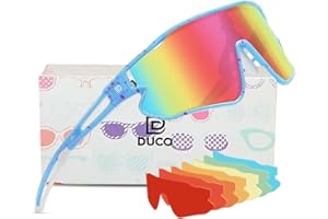 DUCO Kids Sunglasses Youth Baseball Sun Glasses Lightweight TR90 Frame UV400 Sports Cycling Shades for Boys Girls DK268