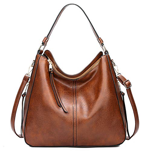 EVEOUT Sac à Main Souple en Cuir pour Femmes Grande Capacité Sacs Rétro, Sacs à Main à Bandoulière Décontractée pour Femmes pour Le Travail Sac Hobos Classique