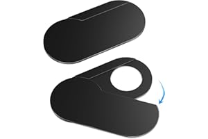 imluckies Rotatable Metal Webcam Cover [2 Pack], 0.02in Ultra Thin Camera Cover for iPhone, Laptop, MacBook Pro/Air, PC Computer, iPad etc. Web Blocker Protect Your Privacy, Black