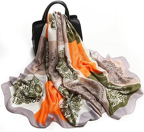 Sleep Koala Women's Silk Feeling Large Scarf Winter Soft Warm Shawl Snow Painted Wraps