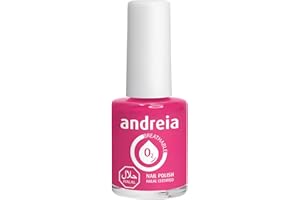 Andreia Vernis Halal - Vernis à Ongles Végétalien Brillant, Perméable & Respirant Conforme aux Exigences Halal - Haute Qualité - Couleur B8 rose pétant - 10.5ml