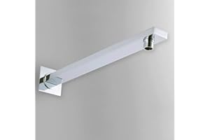 LAOSEP AAPLUS Brazo de Ducha a Pared en Acero Inox, Cuadrado Brazo de Extensión para 8 Pulgadas Alcachofa de Baño, Tamaño de Rosca G1 / 2 Pulgada, 20CM x 3.5CM x 3.5CM, Cromo