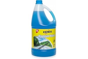 HERIOS Ready To Use windshield washer fluid, car window cleaner, car glass cleaner, car washer, car windshield cleaner, 3.78 Litres for Windscreen Washing, Pre-diluted