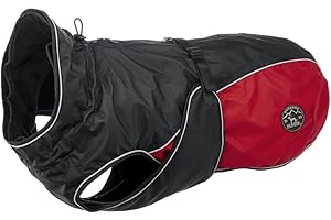 HUNTER Hundemantel UPPSALA ALLROUNDER, Farbe: anthrazit/rot, wasser- und windabweisend, herausknöpfbares Innenfutter, reflektierende Paspeln, elastische Fixiergummis, optimaler Sitz, Größe: 40