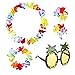 Produktbild sevenmye Set von 4 Hawaiian Leis Flower Garland Fancy Kleid und 1 Ananas Sonnenbrille Party Eyewear