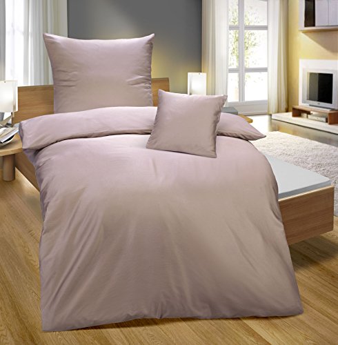 biberna 0065600 Baumwoll-Satin Kissenhüllen, 40 x 80 cm, taupe - 5