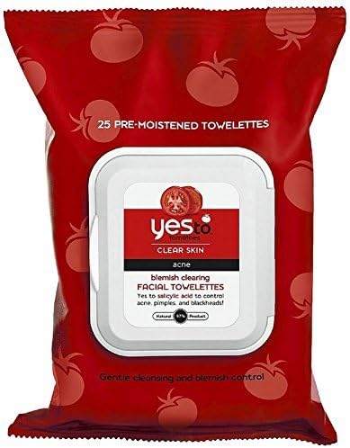 Yes to Tomatoes Blemish Clearing Facial Towelettes, Clear Skin Acne 25 ea by Yes to Tomatoes