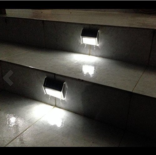 Signstek 4 Stk 3 LED Solar Wandleuchte Gartenleuchte Treppenbeleuchtung aus Edelstahl „CE + ROHS“ - 3