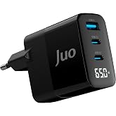 Juo 65W GaN Led Ekranlı Hızlı Şarj Cihazı 2 Type-C + USB-A iPhone & iPad & Notebook Uyumlu Şarj Aleti