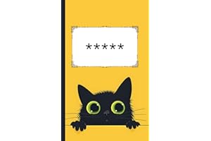Quaderno delle Password: Quaderno delle Password: Piccolo Diario Tascabile Alfabetico per non dimenticare le password, Taccuino Nome Utente Password ... web - A5, 12x20 cm, Giallo, Gatto Nero