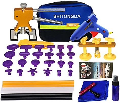 SHITONGDA 40Ps Car Dent Removal Paintless Repair Dent Puller with 24Pcs Tabs