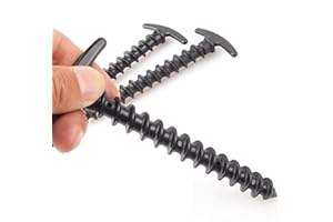 QIQIQIAQIA NA 10 Pcs Camping Tent Pegs Plastic Sand Tent Pegs Works Well in Soil for Jungle(Black,14cm)