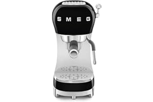 Smeg, Macchina da Caffè Espresso Manuale ECF02BLEU, Made in Italy, Cappuccino System, Thermoblock, Tazze Grandi e Funzione Caffè Doppio, Made in Italy, Dimensioni Compatte, 1350W, Nero