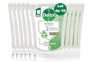 DETTOL 10 Recharges No-Touch Savon Liquide Mains 250ml - Action Nettoyante - Aloe Vera