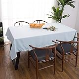 ★ Lino Manteles Mesa Rectangular Diseño de estilo simple para decorar su mesa, crear una sensación agradable y relajante durante la cena.