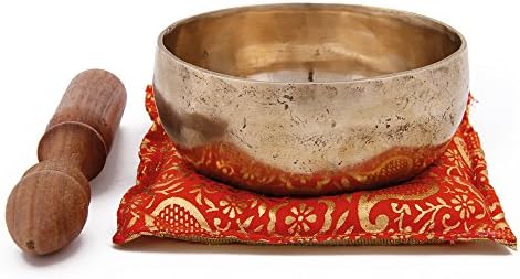 BittoSinging bowls - set HM - Gr. 15, approx. 1300-1500g, hand-hammered, box with wood/leather clave and pillow