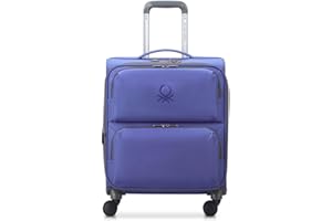 DELSEY Paris x United Colors of Benetton - UCB SOFTSIDE - Valise Cabine Souple 54 cm x 40 cm x 23 cm - 37 L - Violet