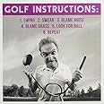 Open Male Humorous Birthday Card from the Pixel Range - Golf Instructions - for Him