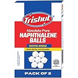 Trishul Naphthalene Balls for Clothes | Bathroom | Wardrobe | Moth, Protect Clothes 100% Safe | Smell Free | Stain-Free/Germs Free, ISI Marked | 200 Gram | White | Pack of 2 |: 