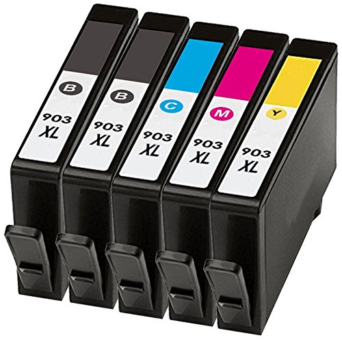 Printing Pleasure 5 XL Druckerpatronen für HP Officejet 6950, Pro 6960, Pro 6970, Pro 6975 | Ersatz für HP 903XL / T6M15AE, T6M03AE, T6M07AE, T6M11AE