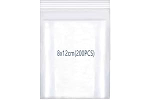 huruirui 8x12cm/200pcs Bolsas Autocierre Transparente Que se Pueden Volver a Sellar, Bolsas Zip Pequeñas,Bolsas de Plastico Adecuadas Para Empaquetar Bolsitas de Galletas de Nuez