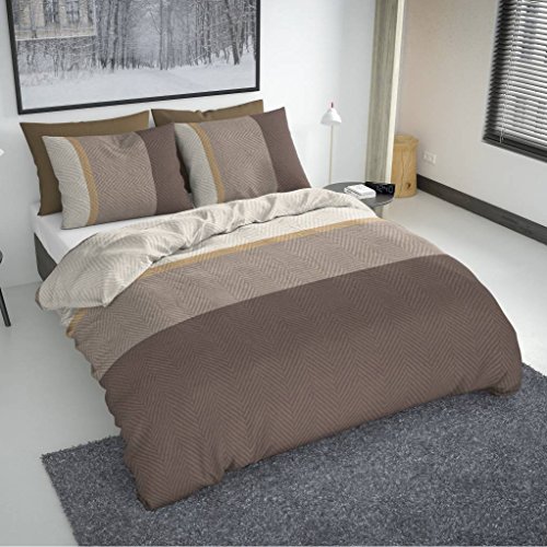 Nightlife - Bettwäsche / Bettbezüge Trisha Taupe - Braun - 140x200/220 - Mit 1 Kissenbezug 60x70