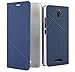 Produktbild Prevoa ® Xiaomi Redmi note 2 2 + Hülle - Flip PU Hülle Cover Tasche Handyhülle Case für Xiaomi Redmi note 2 2 + 16GB 4G LTE Dual Sim MIUI 7 5.5 Zoll Smartphone - (Dunkelblau)