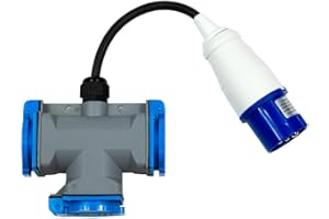 PAYMALI CEE Adapter Stromadapter Interbosch/Benson CEE Stecker auf 3X Schukosteckdose