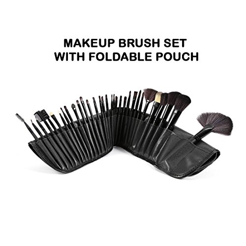 24teiliges Profi Makeup Pinselset mit Schwarzer Tasche UK von Kurtzy TM - 3