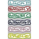 bordados ropa empresarial  MAREL Patch 6 Piezas Nombre Niño Niña Guardería Delantal cm 8,2 X 2,2 Parche Bordado