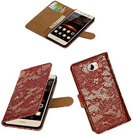 MobileFashion Lace Cases for Huawei Y5 II Wallet Case Cover Booktype with Card Slots Red