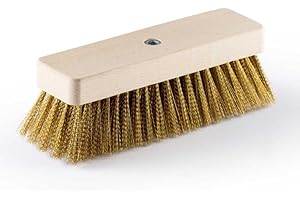 La zappa Cepillo de repuesto para horno de leña, cabezal giratorio de latón, 16 x 7 cm