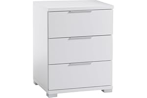 Stella Trading Szafka Nocna, Biały, 3 Szuflady