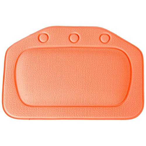 HENGSONG Bad Kissen Kopfkissen Badewannenkissen mit Saugnäpfe (Orange) - 2